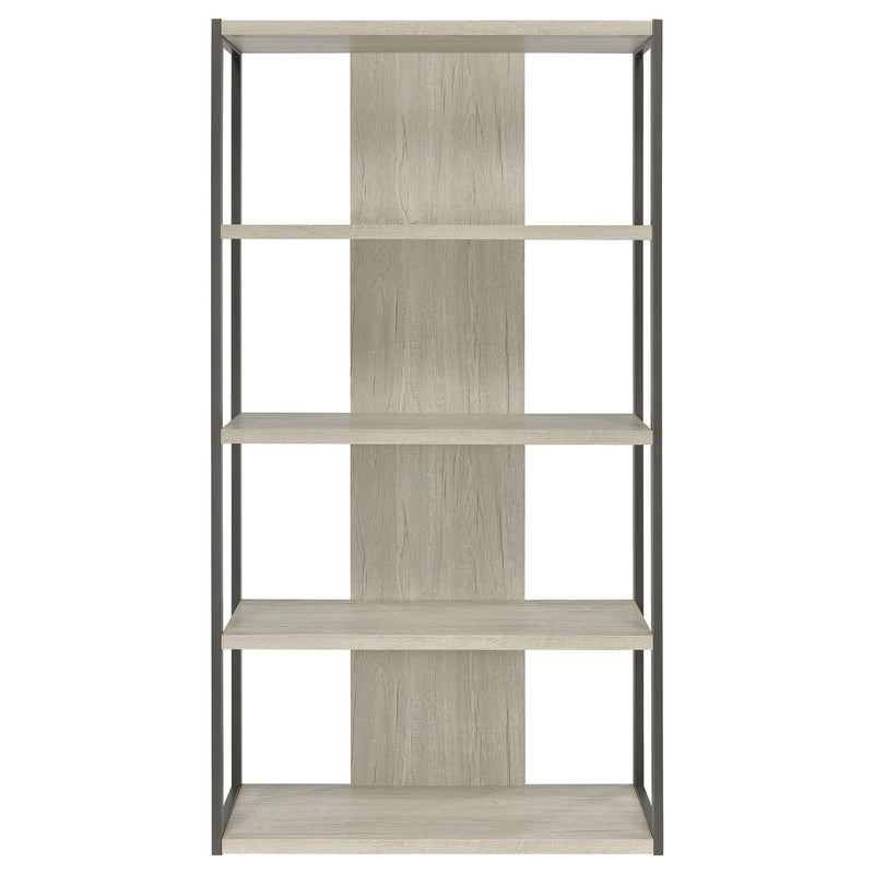 Loomis 72-inch 4-shelf Bookshelf Whitewashed Grey