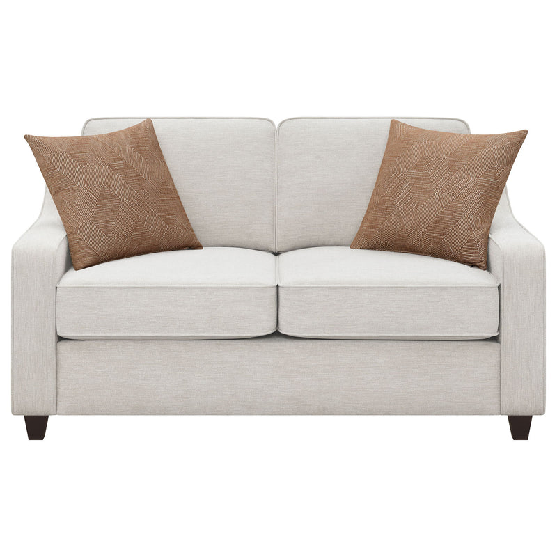 Mahaffey - 2 Piece Track Arm Living Room Set - Beige