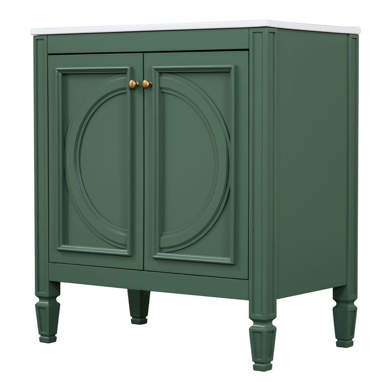 Bathroom Vanity With Sink With 2 Doors And Adjustable Shelf