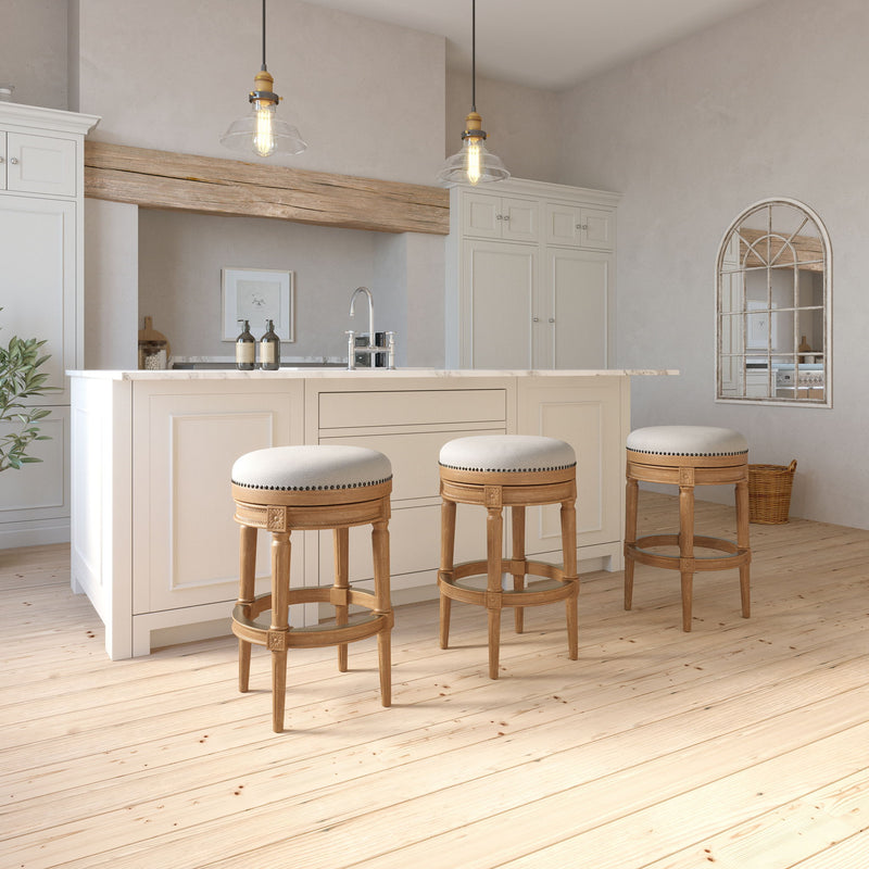 Rustic Elegance Backless Swivel Stool