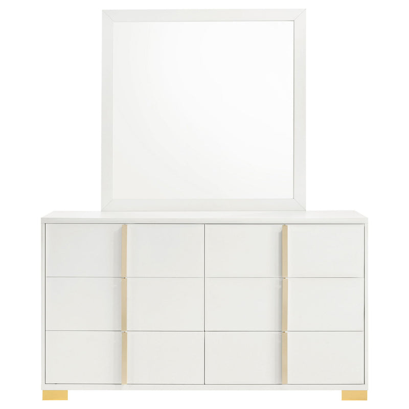 6 Drawer Dresser With Mirror - White