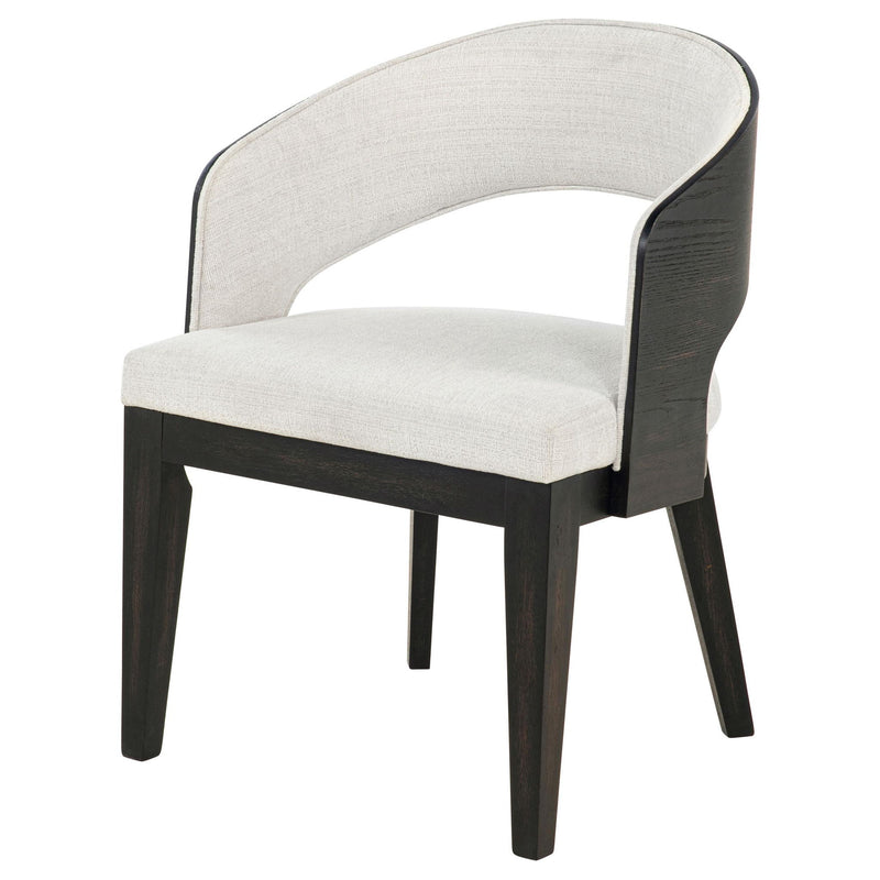 Leandro Upholstered Dining Arm Chair Cream (Set of 2)