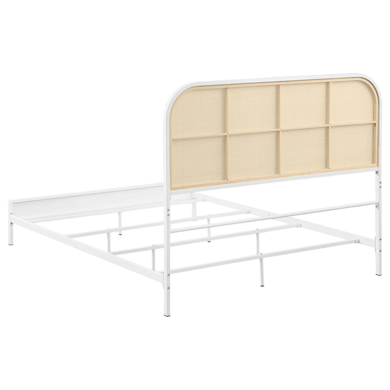 Amherst Radio Weave Rattan Metal Full Bed White