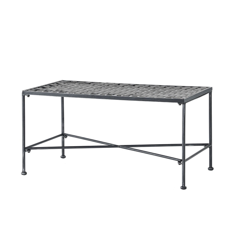 Luna - Outdoor Iron Coffee Table - Black Brush Silver