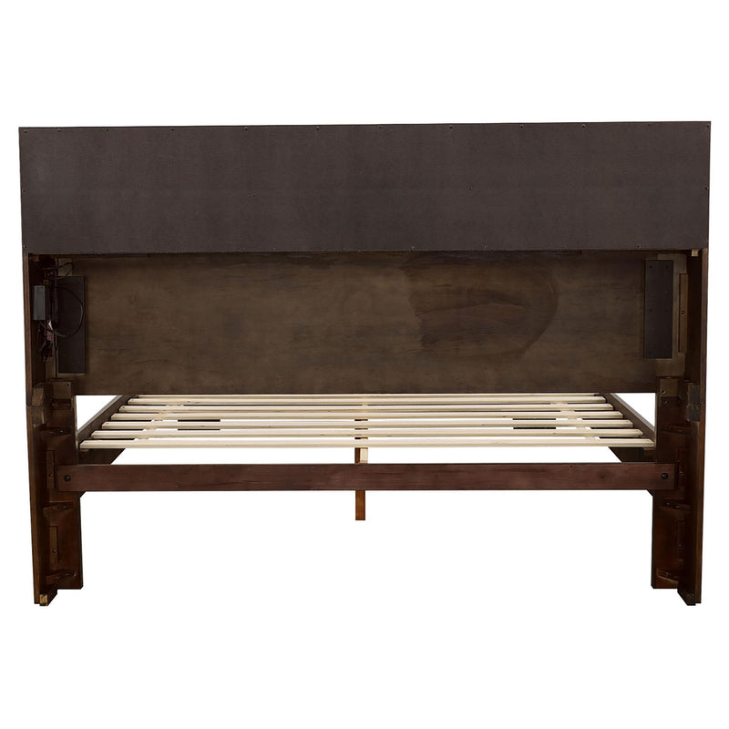 Jessica California King LED Storage Bookcase Bed Cappuccino