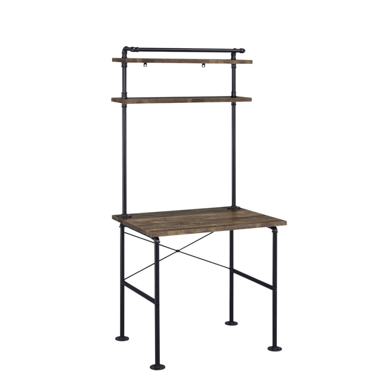 Ensata - Rustic Writing Desk - Black / Oak