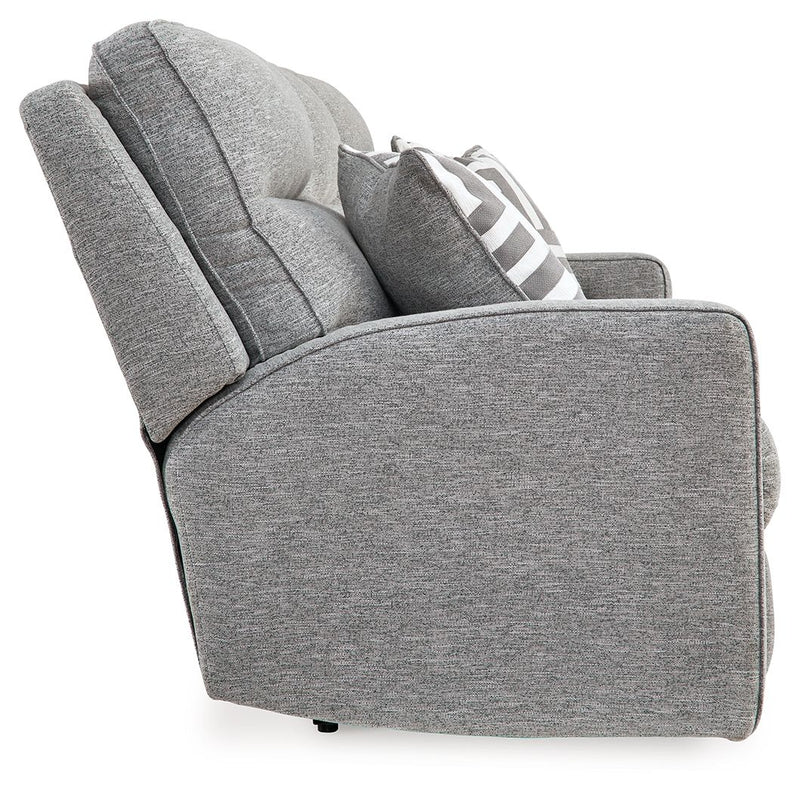 Biscoe - Power Reclining Sofa With Adj Headrest - Pewter