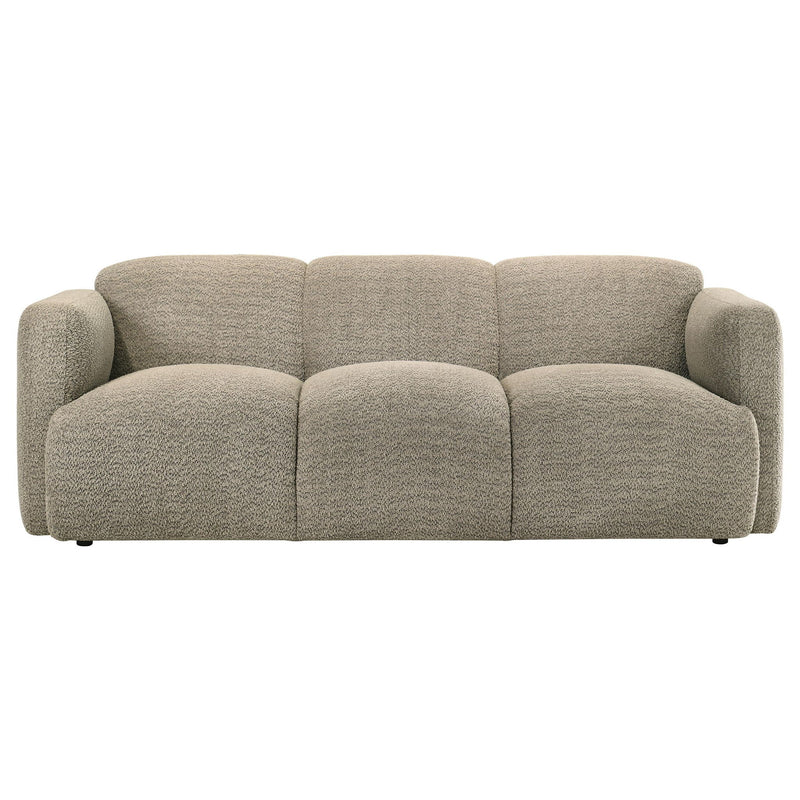 Dorset 3-piece Upholstered Round Track Arm Sofa Set Brown