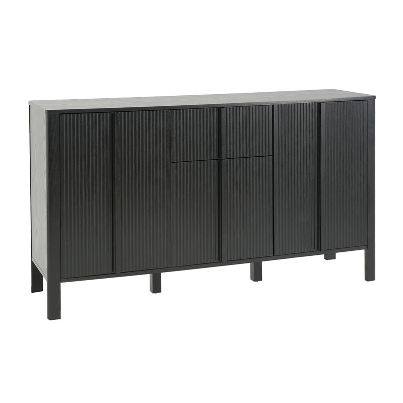 Colored Fluted Sideboard With 3 Doors And 1 Drawer