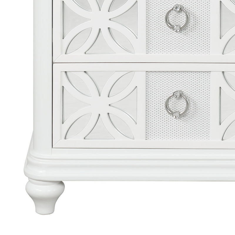 Abigale - 2 Drawer Nightstand With LED - White