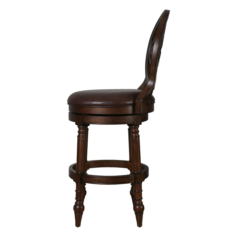 Stool With Back And Swivel Upholstered Seat