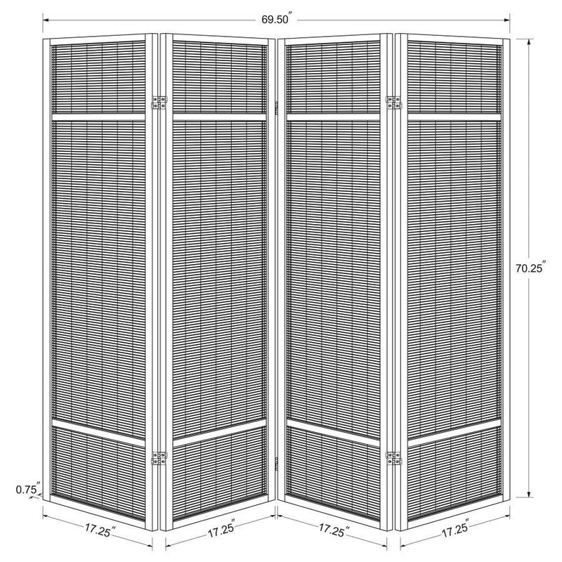 Pearce - 4-Panel Bamboo Room Divider Folding Screen - Natural