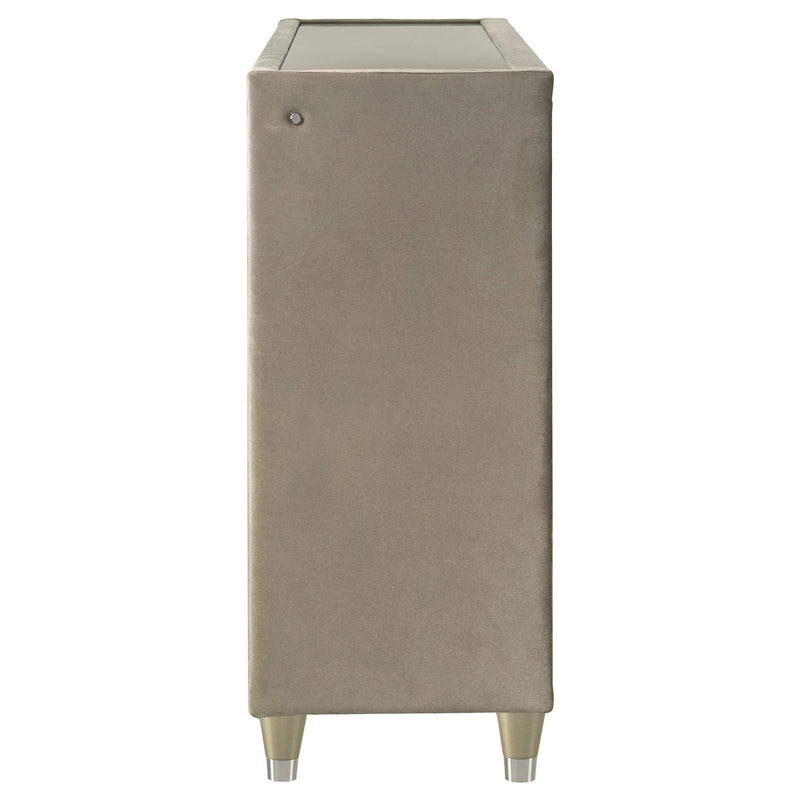 Lorient 8-drawer LED Bedroom Dresser Cabinet Ivory and Camel