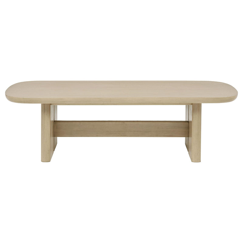 Kailani 2-piece Coastal Coffee and End Table Set Beige Oak