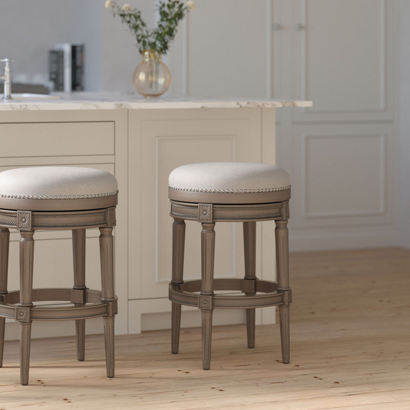Rustic Elegance Backless Swivel Stool