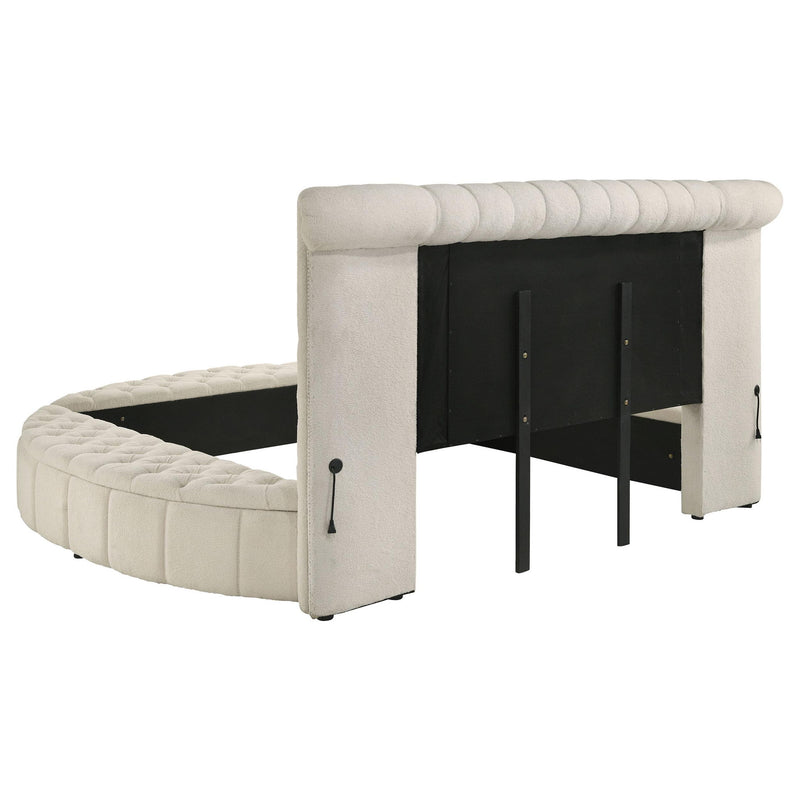 Sonya 5-piece Upholstered Queen Bedroom Set Ivory