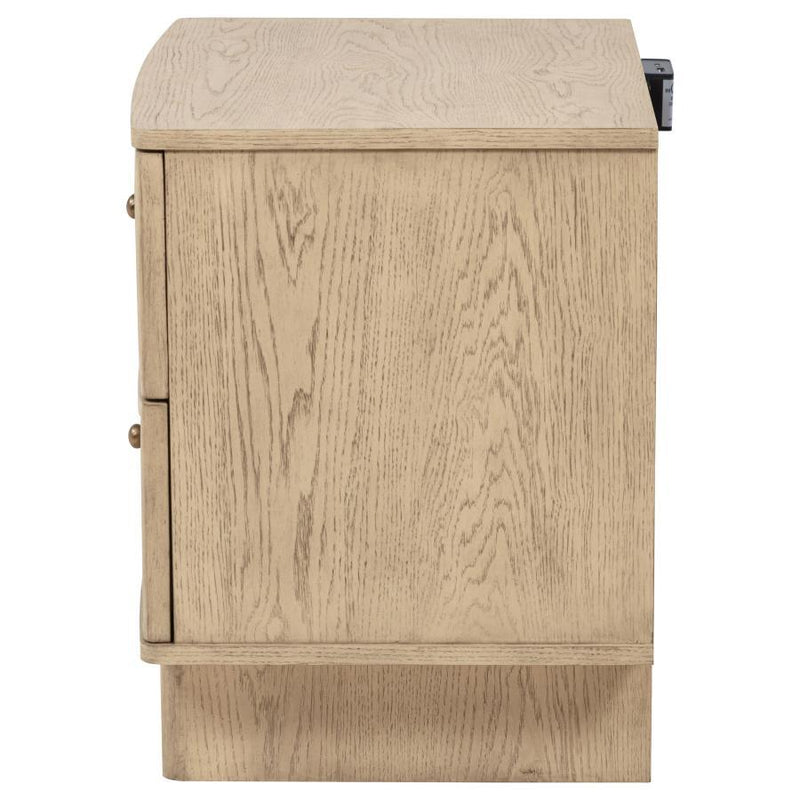 Kailani - 2-Drawer Nightstand Bedside Table - Beige Oak