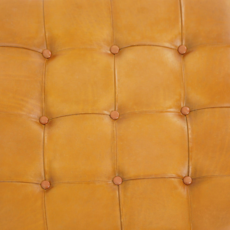 Mark - Tufted Square Genuine Upholstered Ottoman