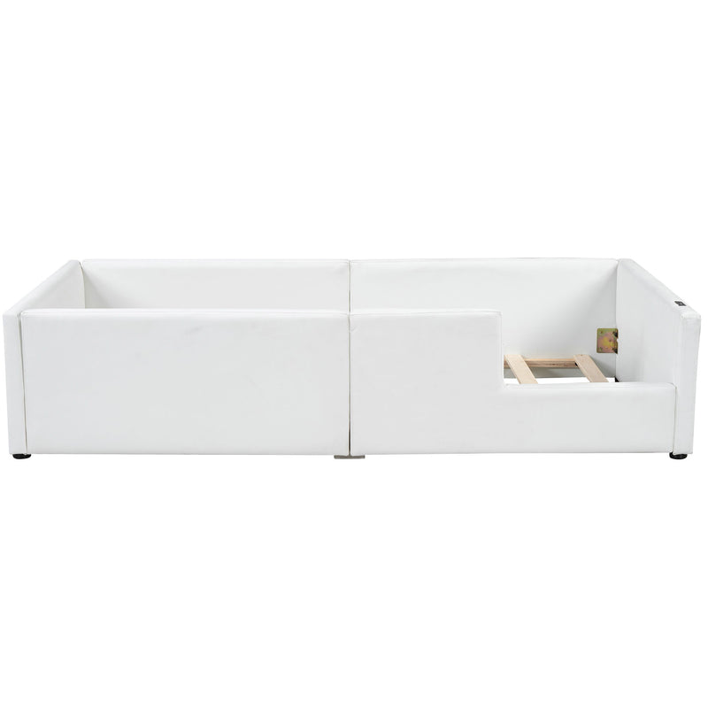 Platform Bed With Guardrail And Charging Station