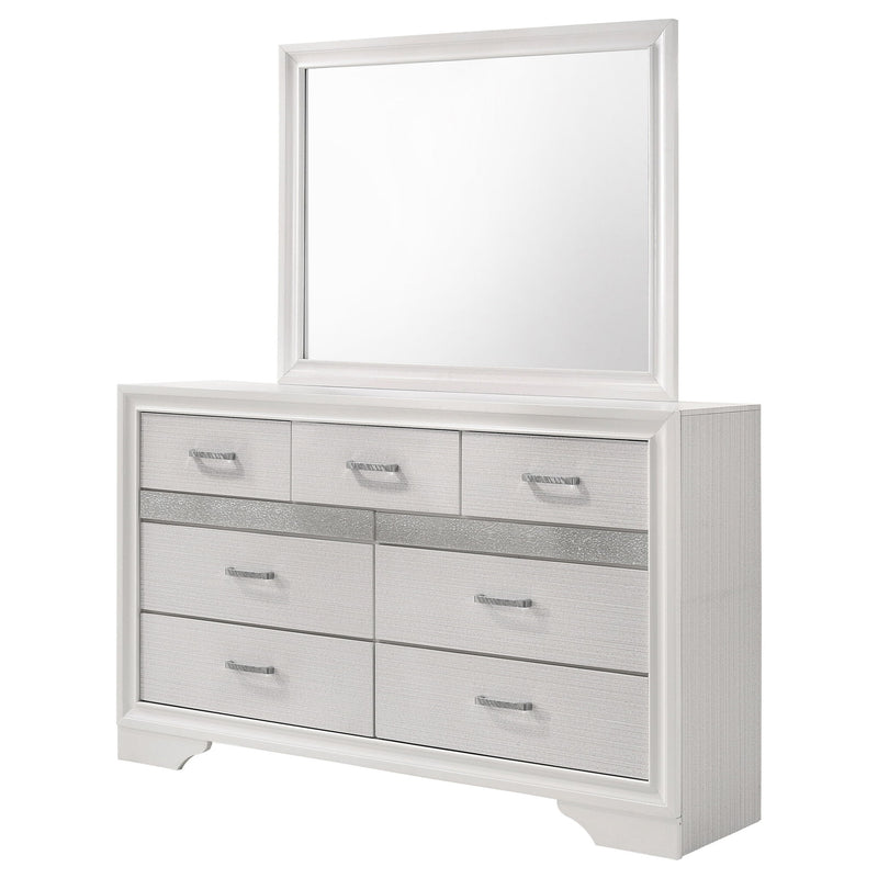 7 Drawer Dresser With Mirror - White