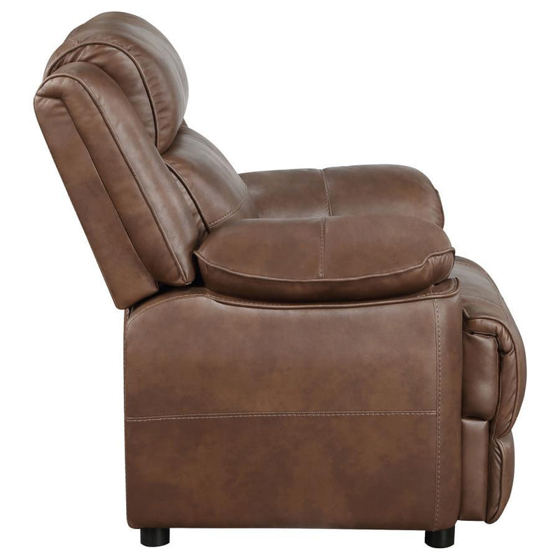 Ellington - Upholstered Padded Arm Accent Chair - Dark Brown