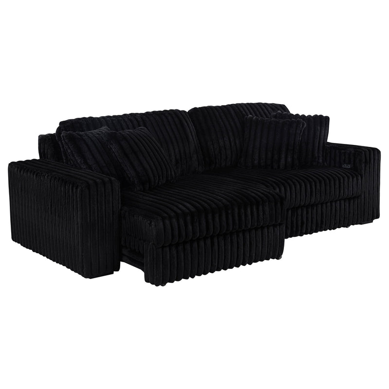 Clifford - Upholstered Dual Power Chaise Sofa - Black