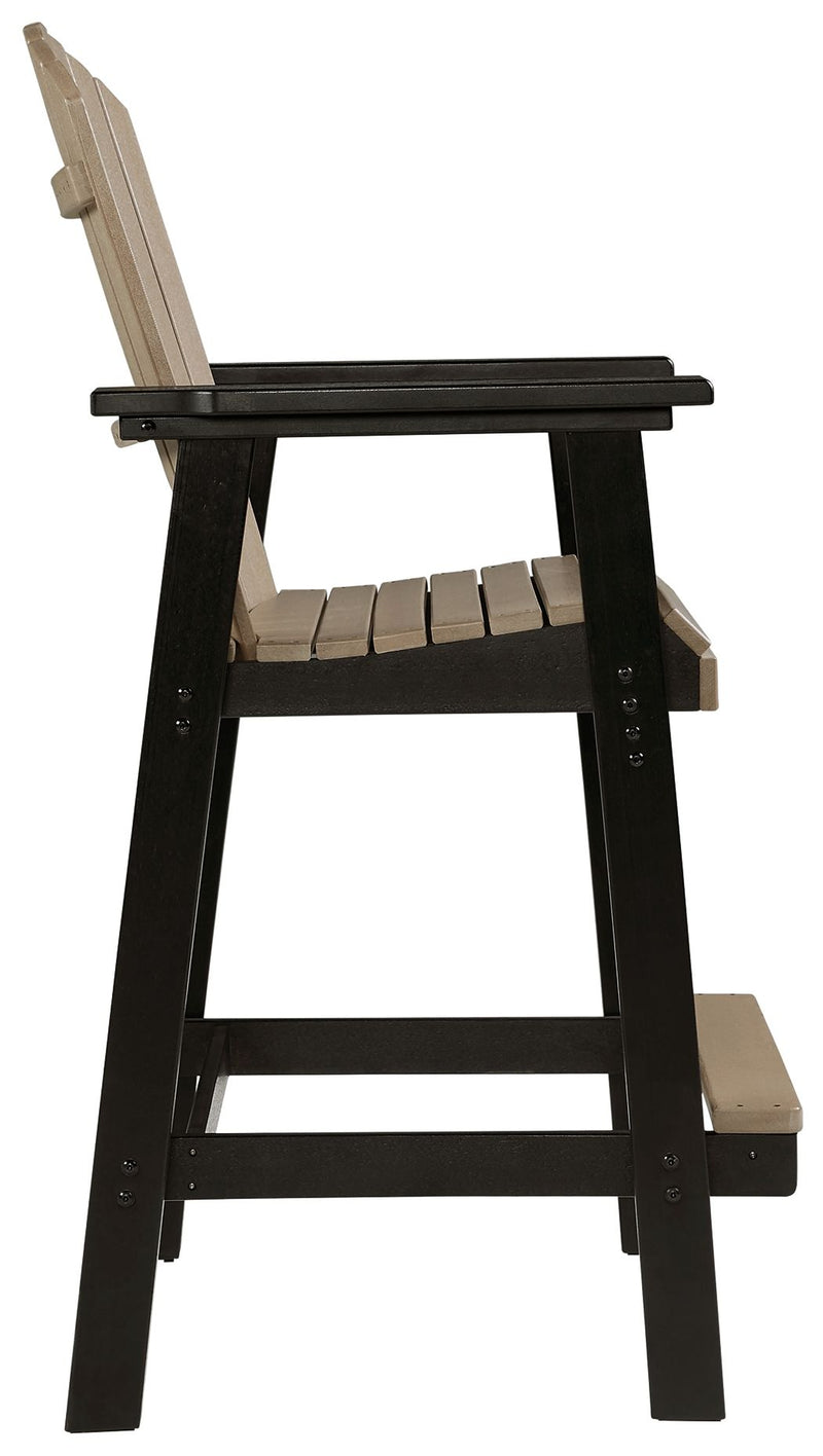 Fairen Trail - Tall Barstool (Set of 2) - Black / Driftwood