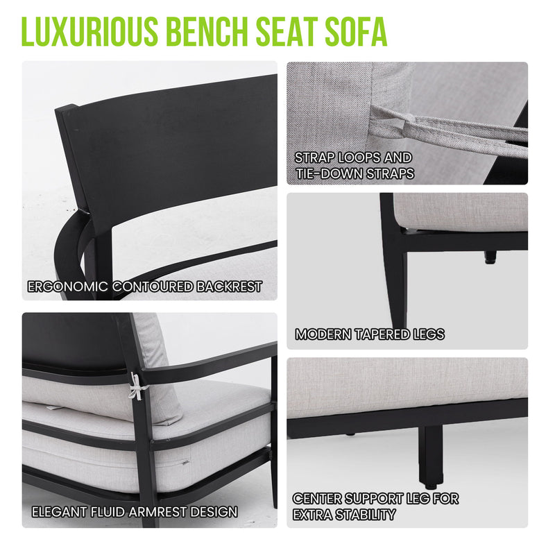 6 Piece Outdoor Conversation Set With Swivel Chairs - Ember Black