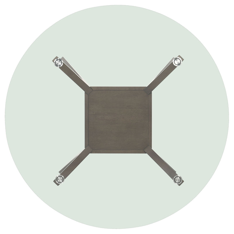 Flynn - Round Glass Top Dining Table - Brown