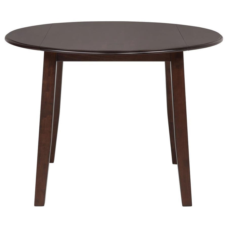Barton - 5 Piece Round Wood Dining Table Set - Dark Brown