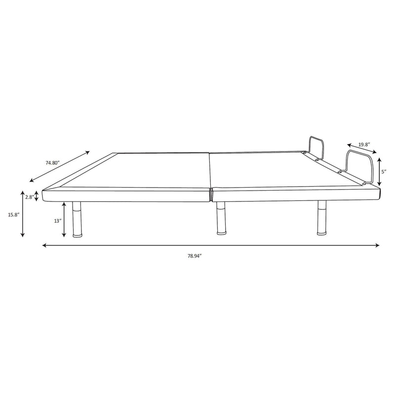 Clara Eastern King Adjustable Bed Base Grey and Black