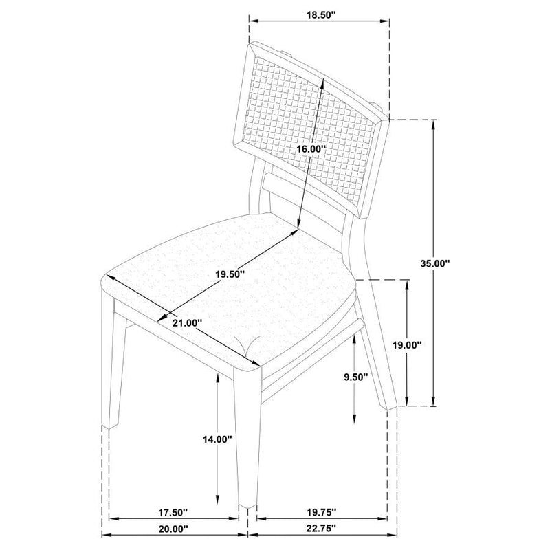 Kailani - Radio Weave Cane Dining Side Chair (Set of 2) - Beige Oak