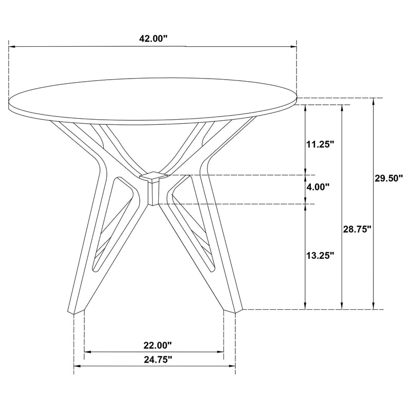 Barlow - 5 Piece Round Dining Set With Chairs - Walnut