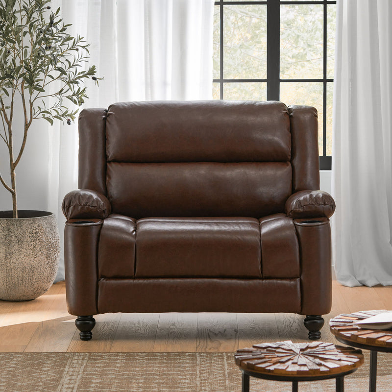 Tufted Design Wide Manual Recliner Chair