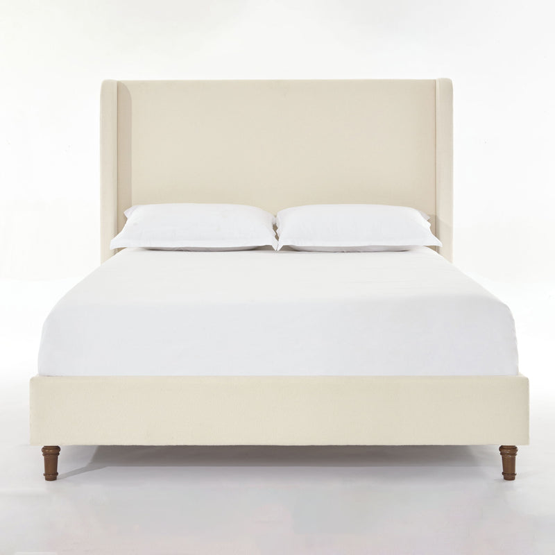 Harper - California King Size Tall Headboard Upholstered Bed - Ivory