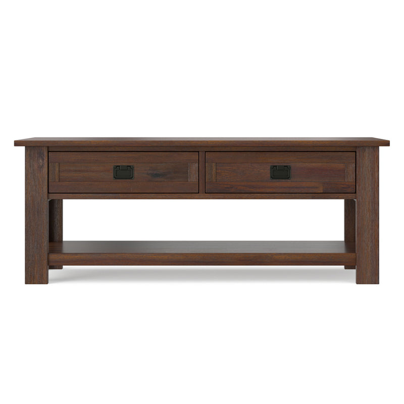 Monroe - Rectangular Coffee Table With Drawers - Brown