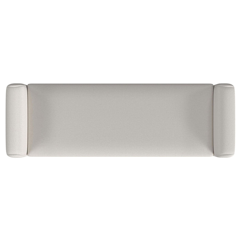 Rex Fabric Upholstered Accent Bench with Armrests Vanilla