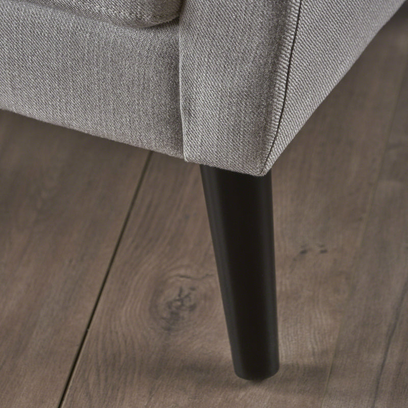Radiantize - Upholstered Fabric Club Chair With Square-Off Back And Button Tufted