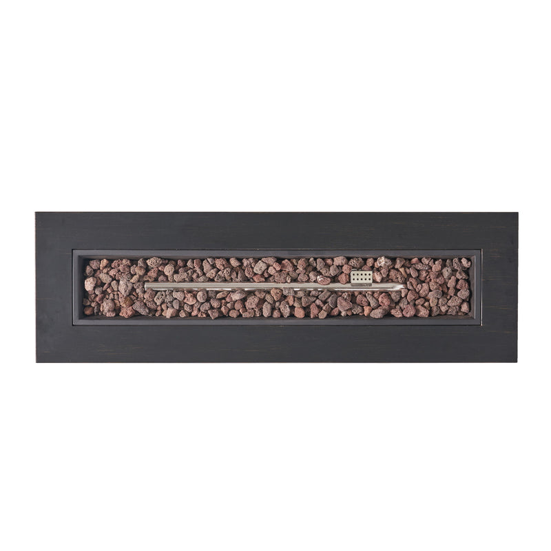 Modern Outdoor Iron Propane Fire Pit, 50, 000 Btu, Sleek Design - Brown / Gold