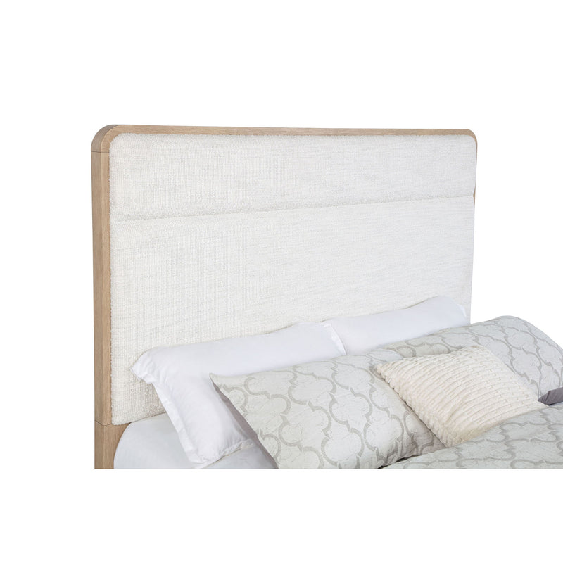 Mirador - Queen Panel Bed With Upholstered Headboard - Light Oak
