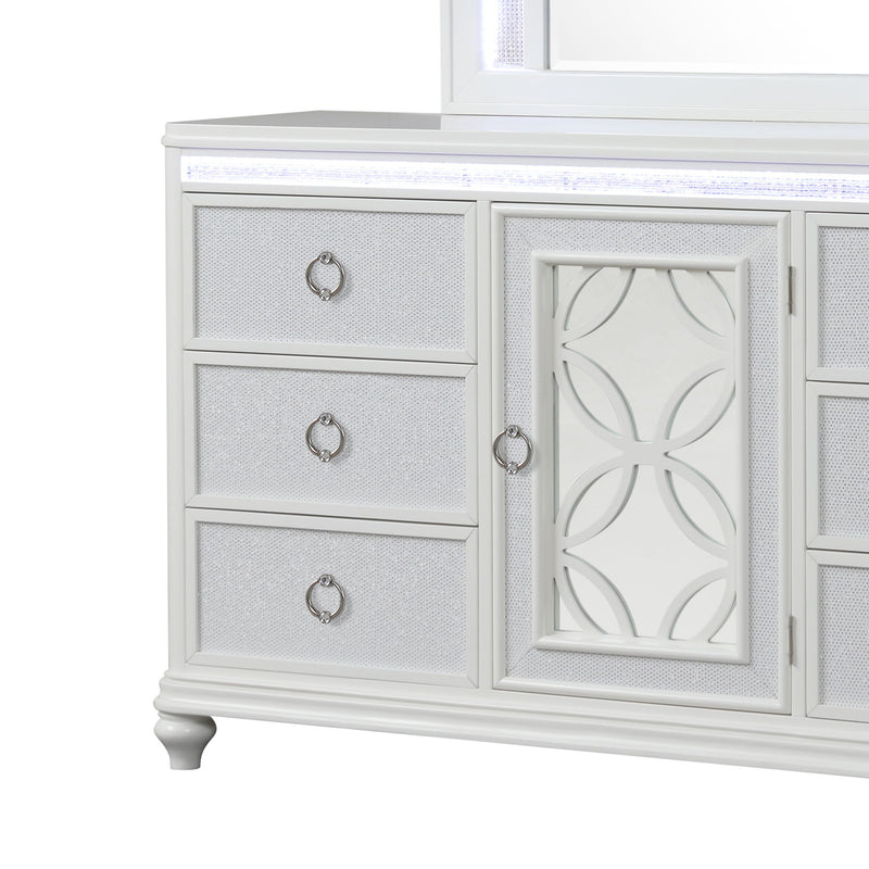 Abigale - 6 Drawer Dresser With LED (Includes Dresser Only, Mirror Not Included) - White