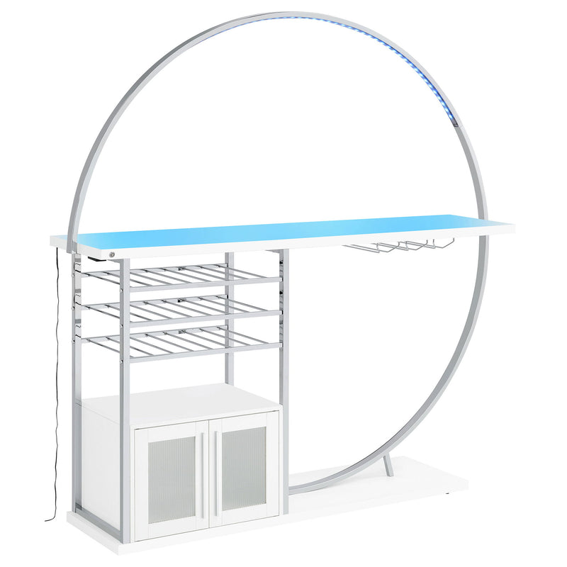 Casey - 2 Door Home Bar Storage Bar With Customizable Lighting - White