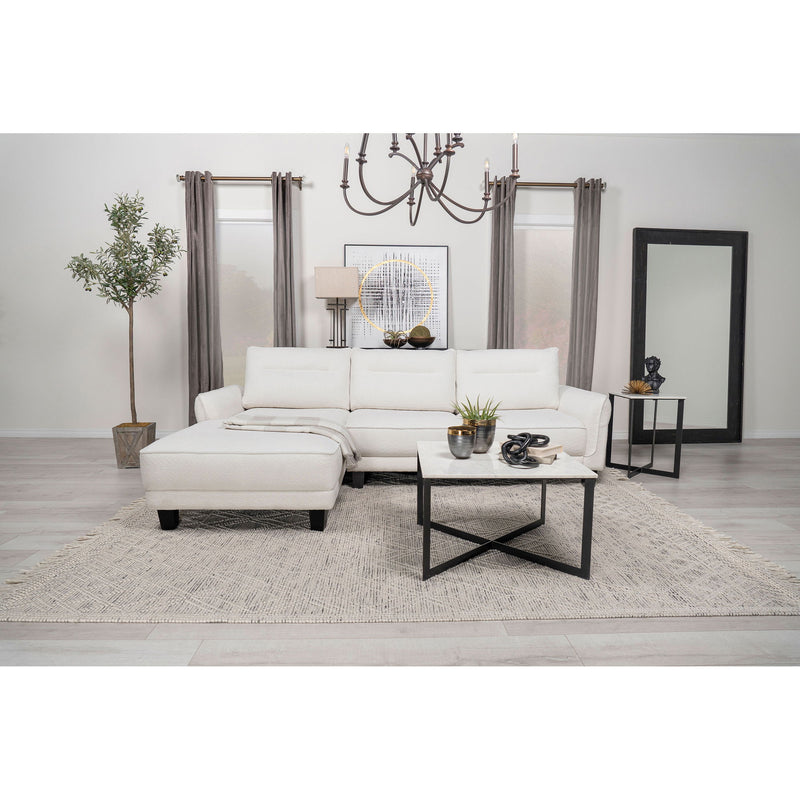 Granholm - Upholstered Curved Arm Sectional Sofa - White