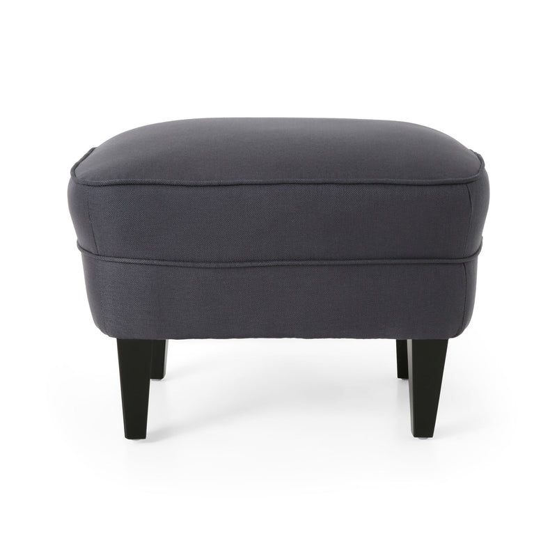 Enchante, Living Room Set With Tufted Back Club Chair And Ottoman - Gray