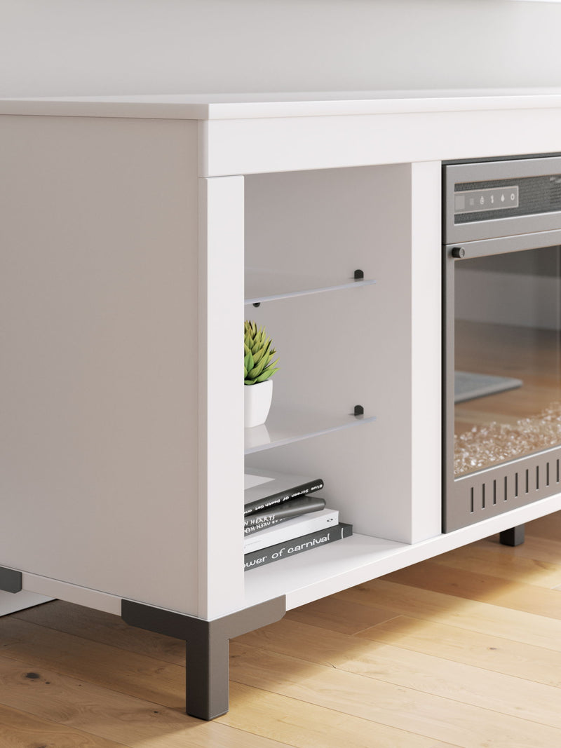 Brollevi - TV Stand With Fireplace - White