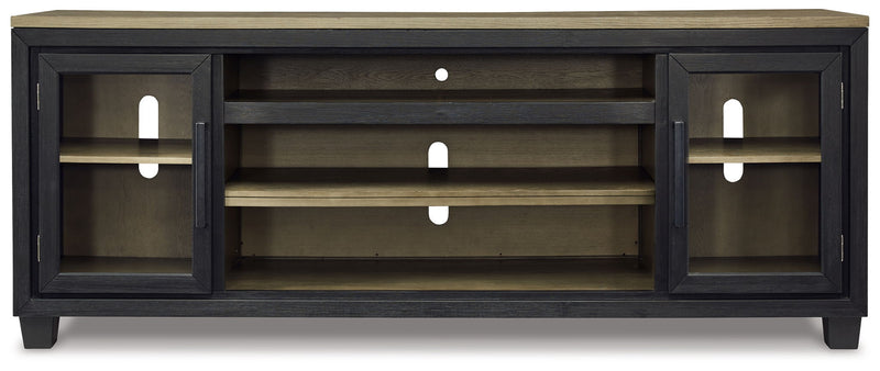 Foyland - XL TV Stand w/Fireplace Option - Black / Brown