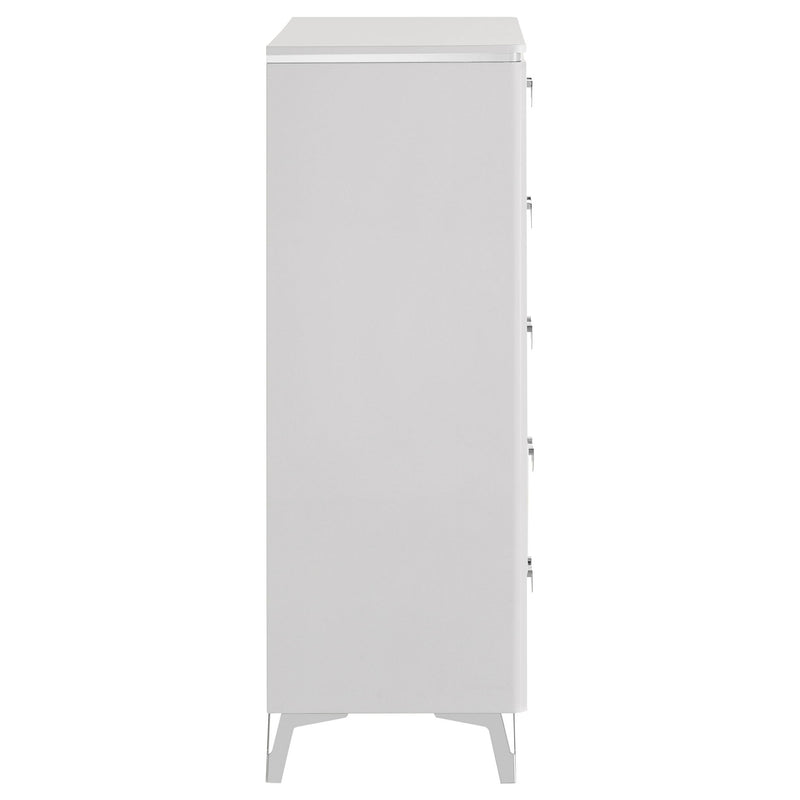 Buckley - 5 Drawer Chest - Gloss White