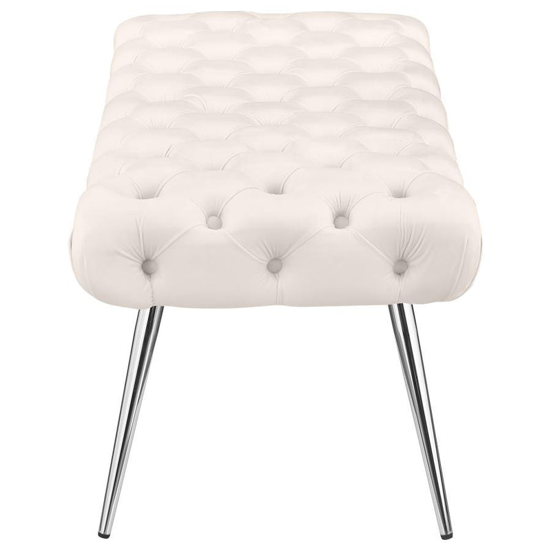 Ella - Upholstered Tufted Bench Metal Legs