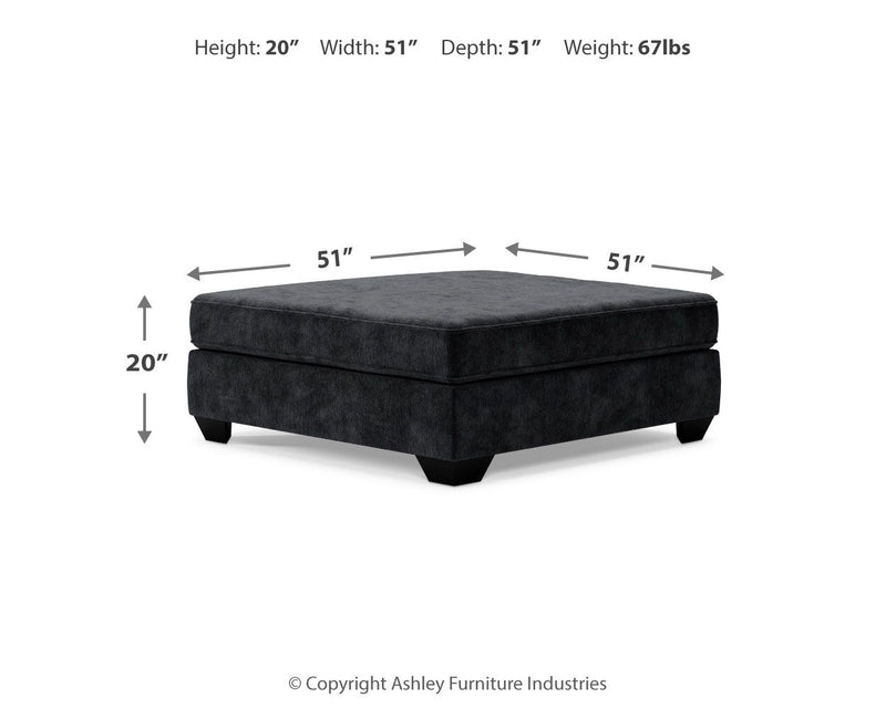 Lavernett - Oversized Accent Ottoman - Charcoal