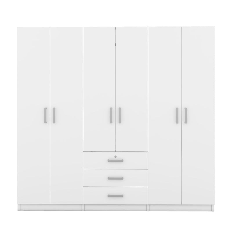 6 Doors Wardrobe Storage For Bedroom, With Big Drawers
